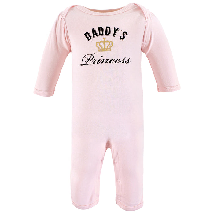 Hudson Baby Infant Girl Cotton Coveralls, Daddys Princess