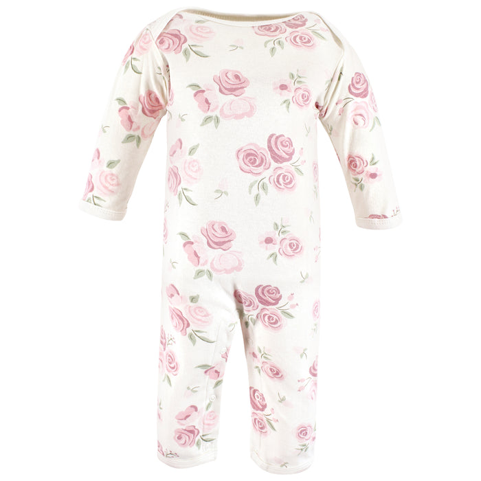 Hudson Baby Infant Girls Cotton Coveralls, Mom Dad Floral