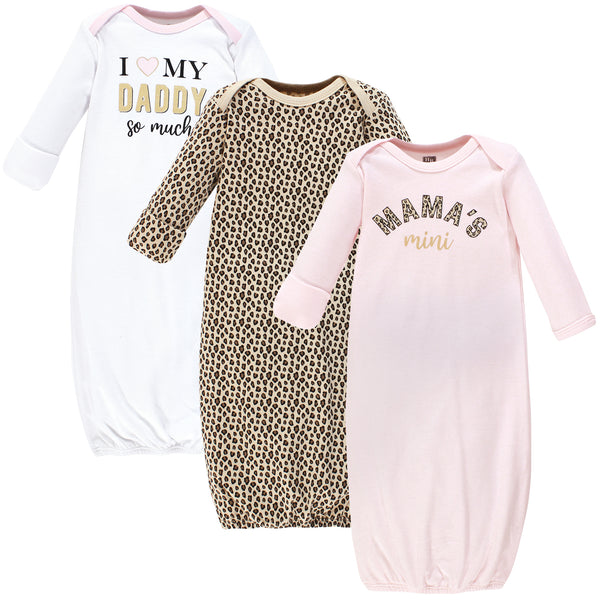 Hudson Baby Infant Girl Cotton Gowns, Leopard Mamas Mini