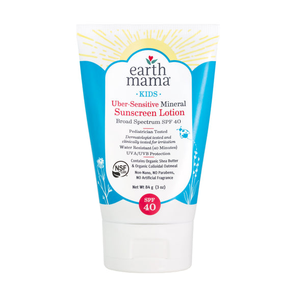 Earth Mama Kids Uber-Sensitive Mineral Sunscreen Lotion SPF 40