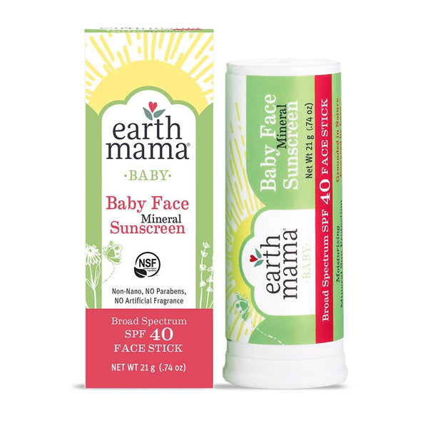 Earth Mama Baby Face Mineral Sunscreen Face Stick SPF 40