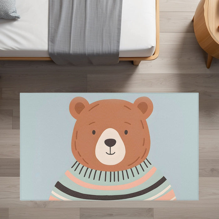 TeepeeJoy Bear Area Rug for Nursery and Kids Rooms - Trendy Teddy