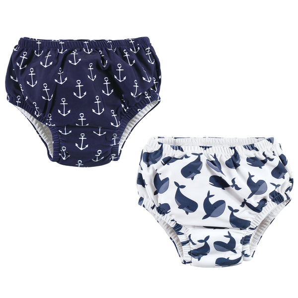 Hudson Baby Infant Boy Swim Diapers, Whale Anchor