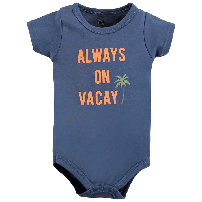 Hudson Baby Infant Boy Cotton Bodysuit, Shorts and Shoe Set, Vacay