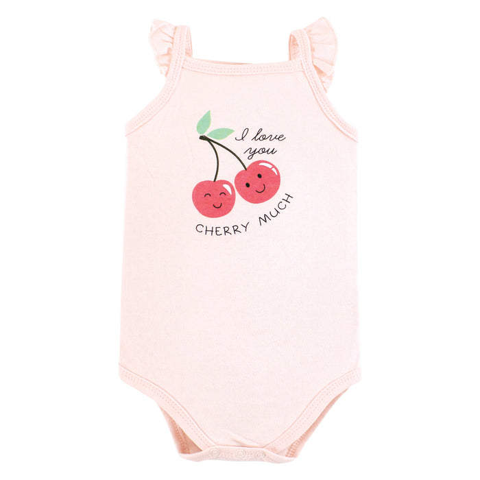 Hudson Baby Infant Girl Cotton Sleeveless Bodysuits, Fruit Salad