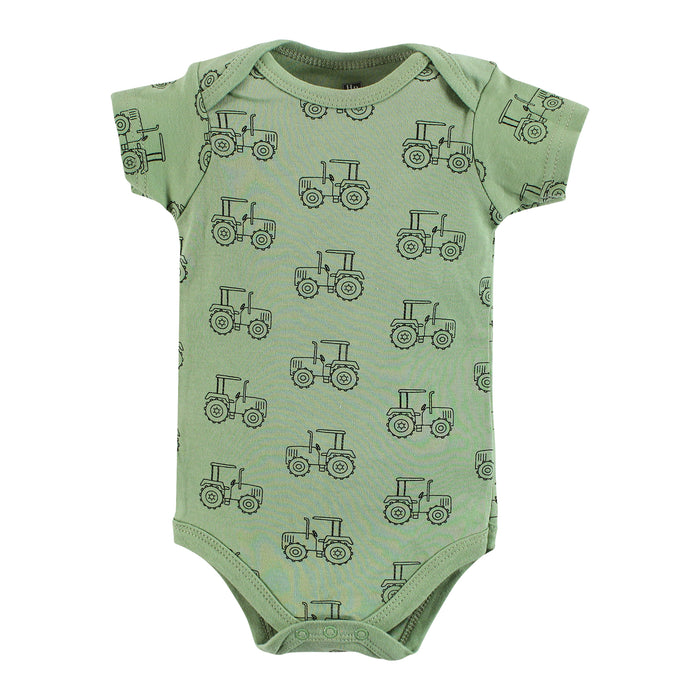 Hudson Baby 3-Pack Cotton Bodysuits, Tractor