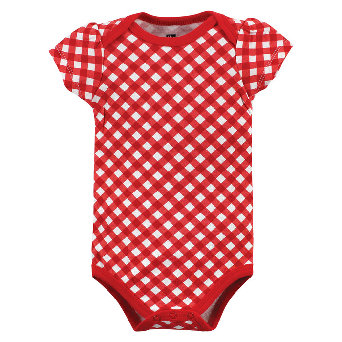 Hudson Baby Infant Girl 3-Pack Cotton Bodysuits, Udderly Adorable