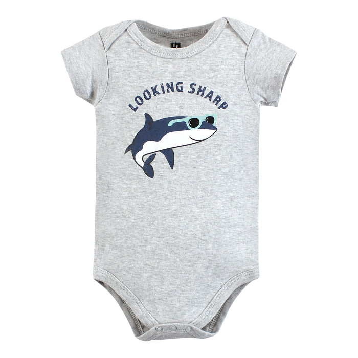 Hudson Baby 3-Pack Cotton Bodysuits, Fintastic