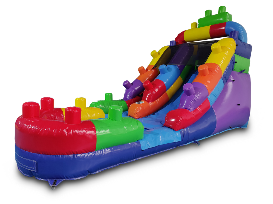 HullaBalloo 12' Blocks Inflatable Slide Wet/Dry