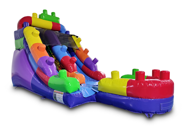 HullaBalloo 12' Blocks Inflatable Slide Wet/Dry