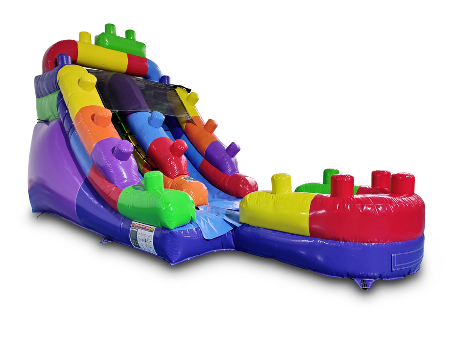 HullaBalloo 12' Blocks Inflatable Slide Wet/Dry