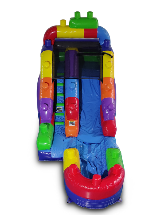 HullaBalloo 12' Blocks Inflatable Slide Wet/Dry