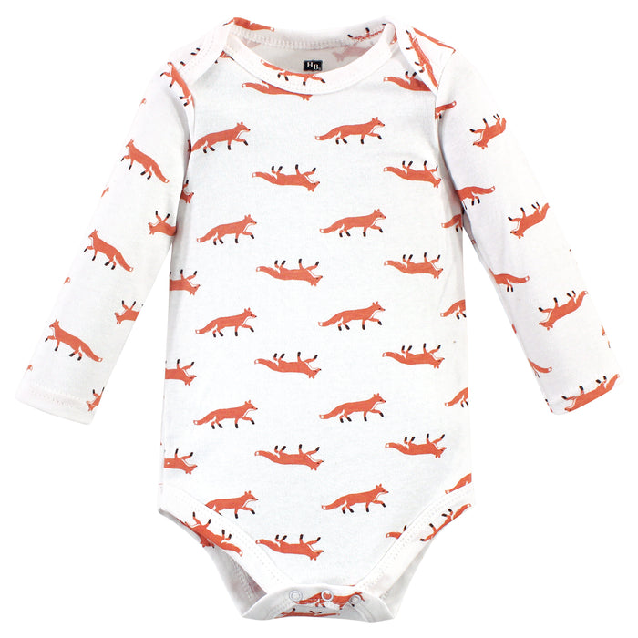 Hudson Baby Infant Boy Cotton Long-Sleeve Bodysuits, Little Fox