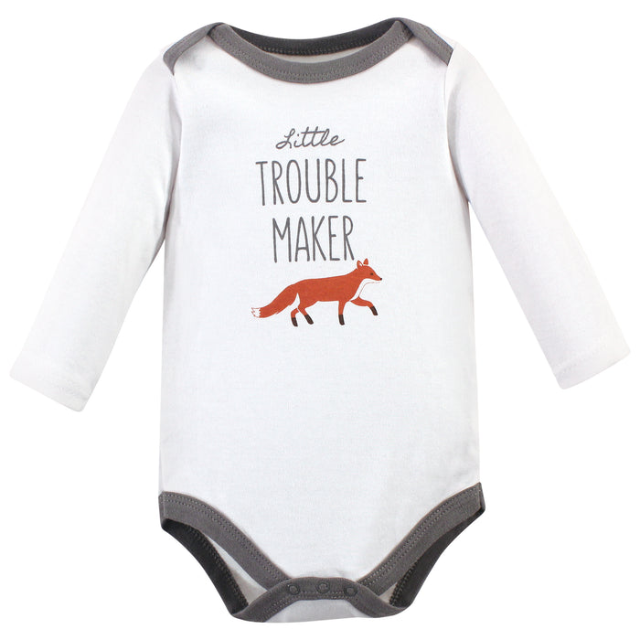 Hudson Baby Infant Boy Cotton Long-Sleeve Bodysuits, Little Fox
