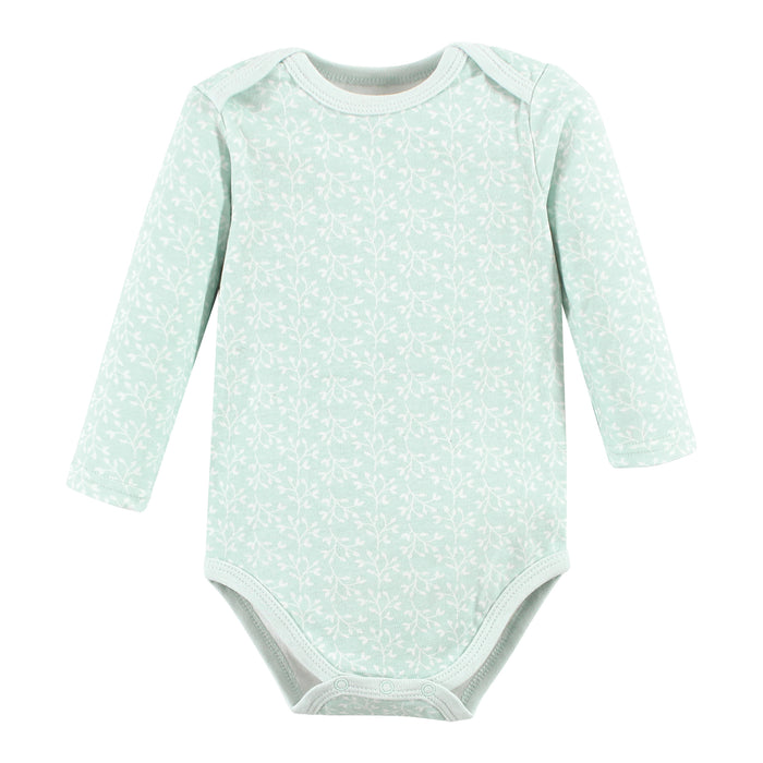 Hudson Baby Infant Girl Cotton Long-Sleeve Bodysuits, Enchanted Forest Dream