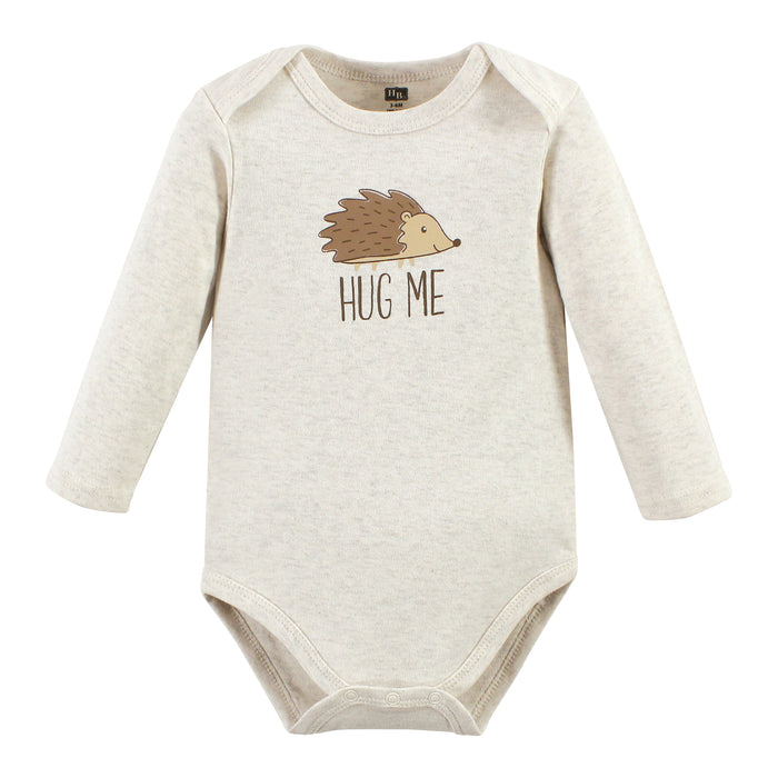 Hudson Baby Cotton Long-Sleeve Bodysuits, Hedgehog 3-Pack