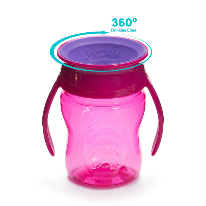 WOW CUP for Baby 360 Sippy Cup Twinpack - Pink/Purple 2 x, 7 oz. /2 x 207 ml