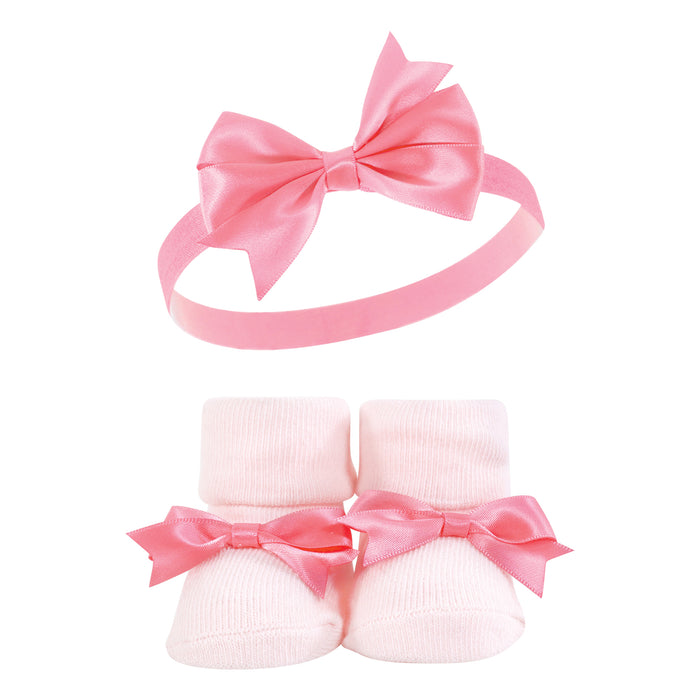 Hudson Baby Infant Girl Headband and Socks Giftset, Pink Lilac