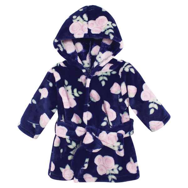 Hudson Baby Plush Bathrobe, Navy Rose