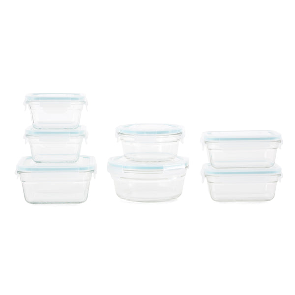 Glasslock Oven and Microwave Safe Glass Food Storage Containers 14 Piece Set