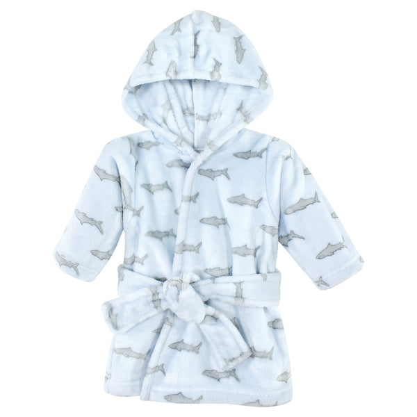 Hudson Baby Plush Bathrobe, Blue Shark