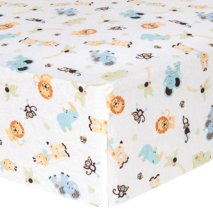 Trend Lab Jungle Friends Deluxe Flannel Fitted Crib Sheet