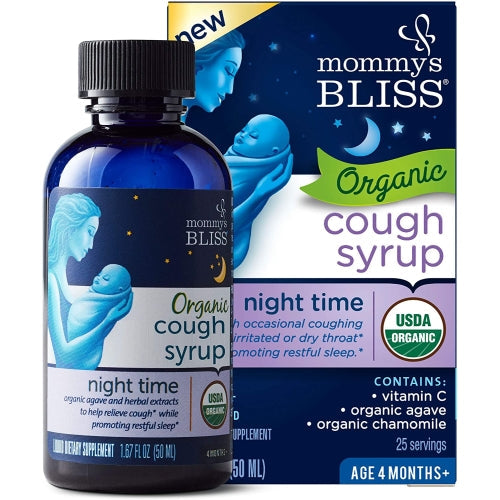 Mommy's Bliss Organic Baby Cough Syrup and Mucus Night Time 1.67 OZ