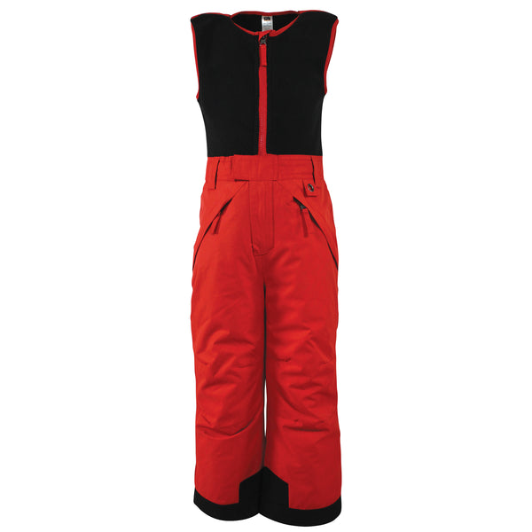 Hudson Baby Gender Neutral Snow Bib Overalls with Fleece Top, Red