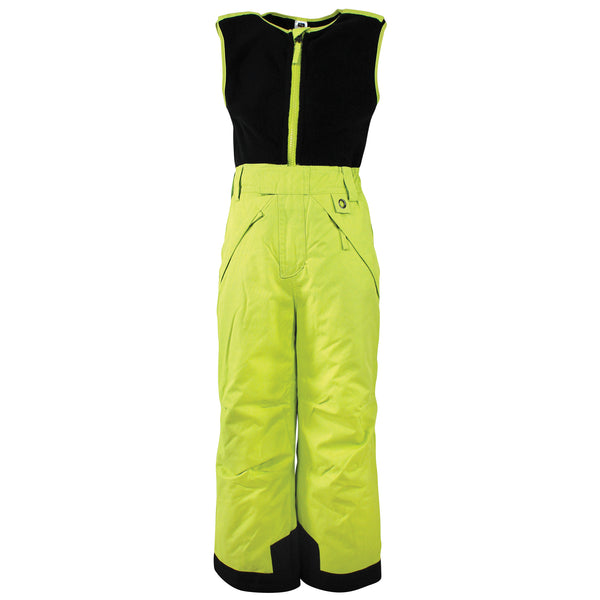 Hudson Baby Gender Neutral Snow Bib Overalls with Fleece Top, Lime