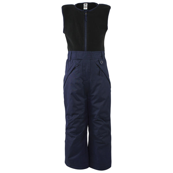 Hudson Baby Gender Neutral Snow Bib Overalls with Fleece Top, Navy