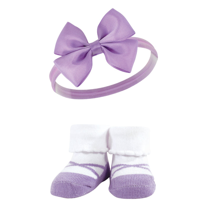 Hudson Baby Infant Girls Headband and Socks Giftset, Mermaid