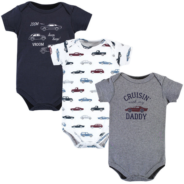 Hudson Baby Infant Boy Cotton Bodysuits, Cars