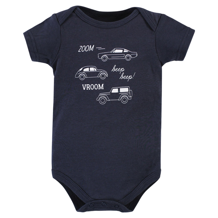 Hudson Baby Infant Boy Cotton Bodysuits, Cars