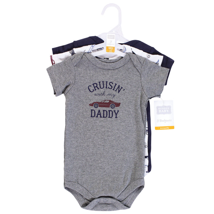 Hudson Baby Infant Boy Cotton Bodysuits, Cars