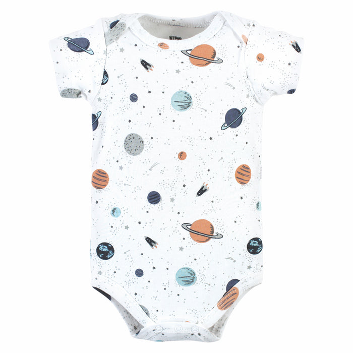 Hudson Baby Infant Boy Cotton Bodysuits, Space