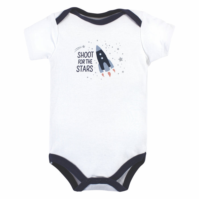 Hudson Baby Infant Boy Cotton Bodysuits, Space