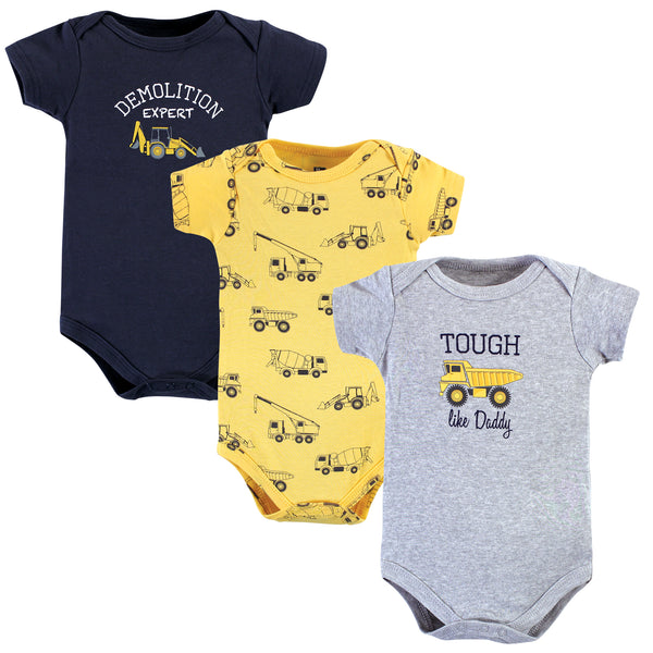 Hudson Baby Infant Boy Cotton Bodysuits, Construction