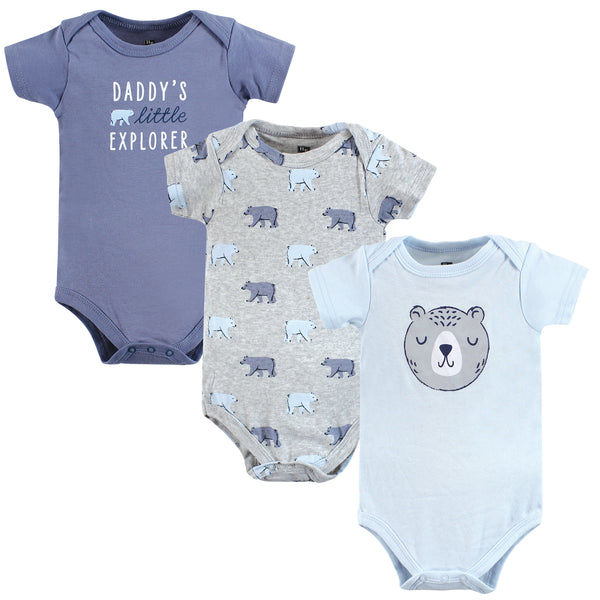 Hudson Baby Infant Boy Cotton Bodysuits, Daddy's Little Explorer