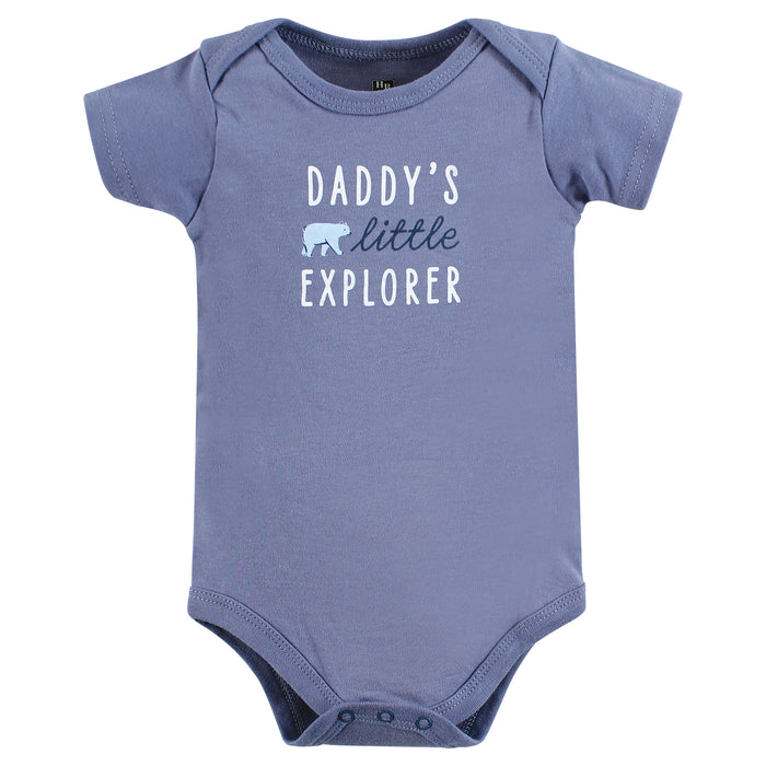 Hudson Baby Infant Boy Cotton Bodysuits, Daddy's Little Explorer
