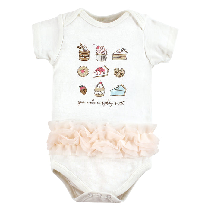 Hudson Baby Infant Girl Cotton Bodysuits, Sweet Bakery