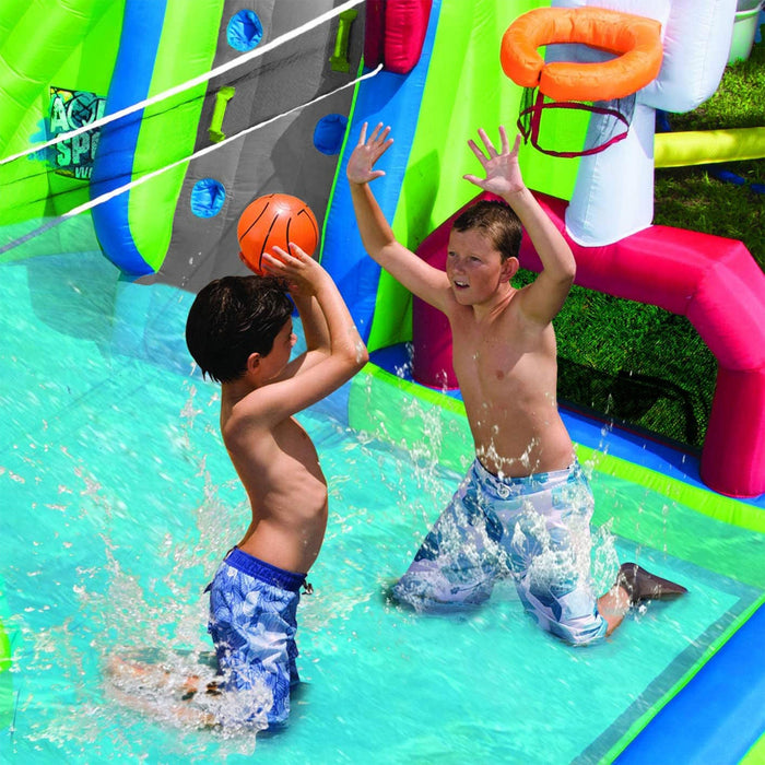 Banzai Aqua Sports Kids Inflatable Outdoor Backyard Water Slide Splash Park