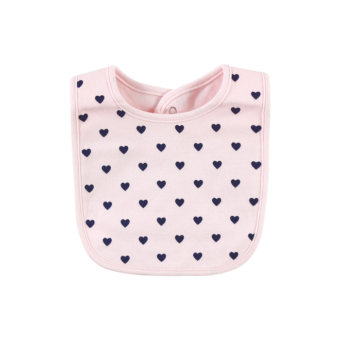 Hudson Baby Infant Girl Cotton Bib and Sock Set, Love At First Sight