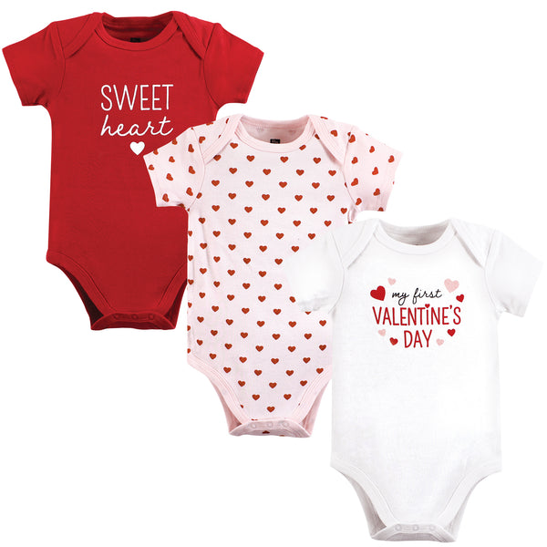 Hudson Baby Infant Girl Cotton Bodysuits, Valentine Sweetheart