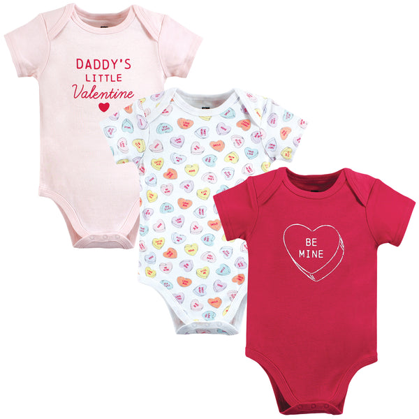 Hudson Baby Infant Girl Cotton Bodysuits, Be Mine Valentine