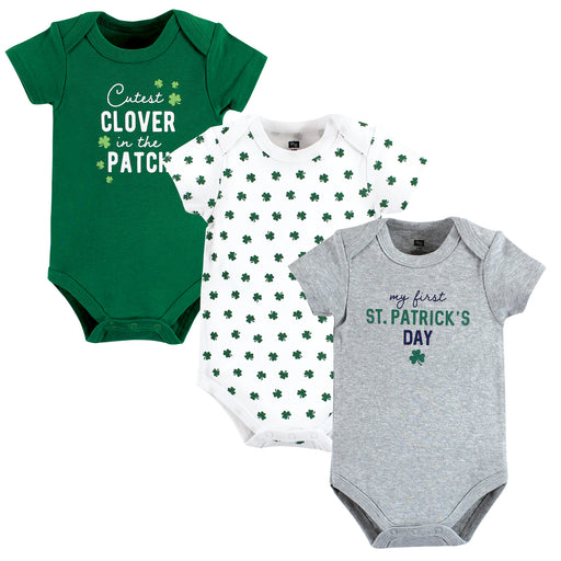 Hudson Baby 3-Pack Cotton Bodysuits, Cutest Clover