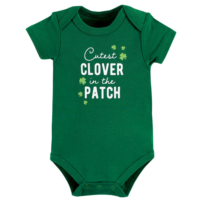 Hudson Baby 3-Pack Cotton Bodysuits, Cutest Clover