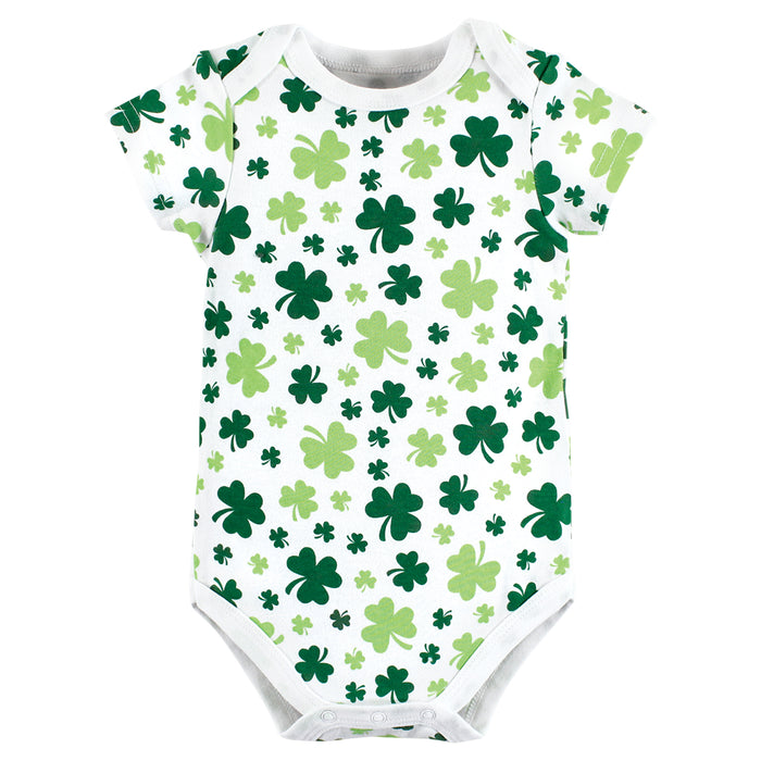 Hudson Baby 3-Pack Cotton Bodysuits, Lucky Charm