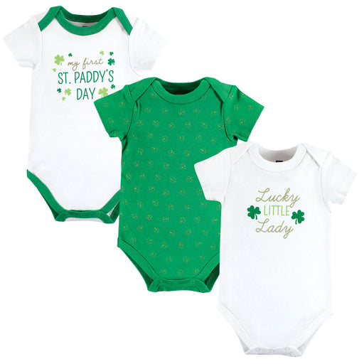 Hudson Baby Infant Girl Cotton Bodysuits, Lucky Lady