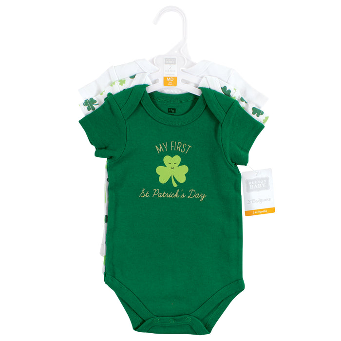 Hudson Baby Infant Girl Cotton Bodysuits, St Patricks Rainbow