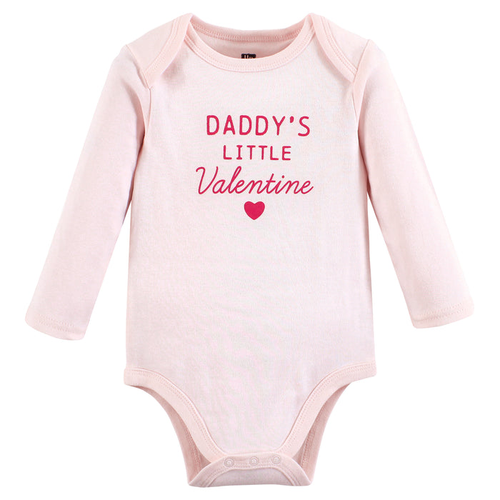 Hudson Baby Infant Girl Cotton Long-Sleeve Bodysuits, Be Mine Valentine